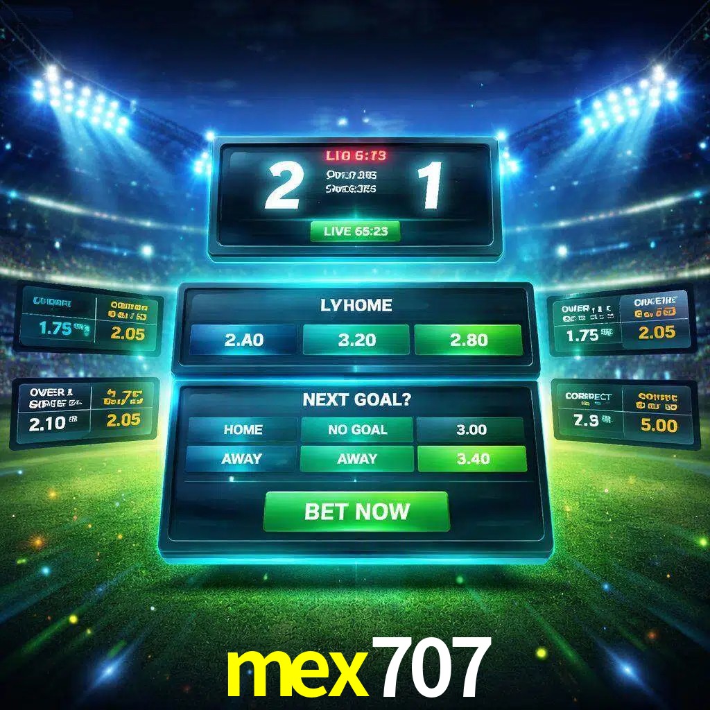 Vista de apuestas en vivo mex707 durante un partido en curso